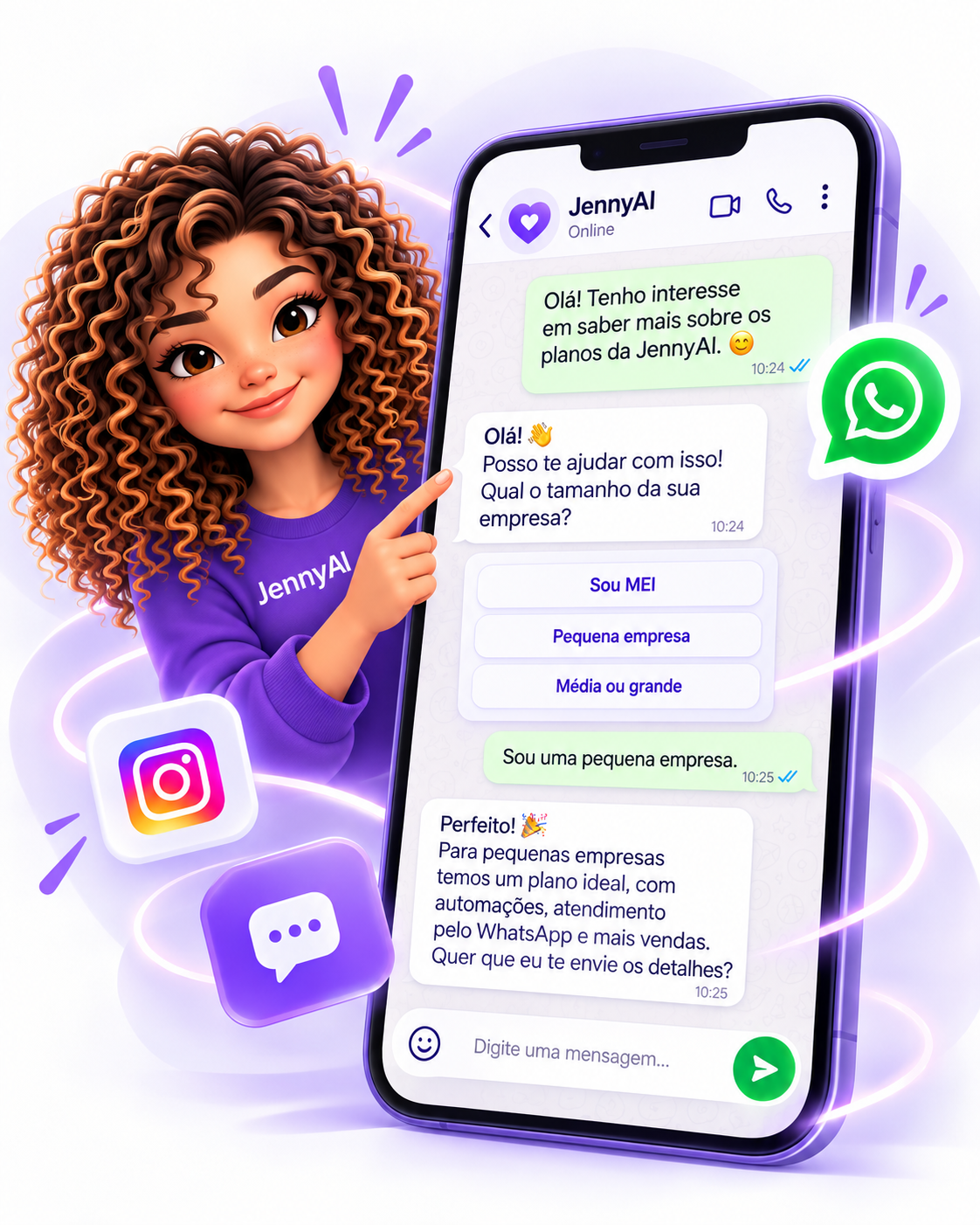 Atendimento JennyAI no WhatsApp